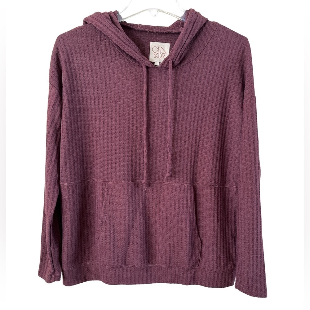 Chaser thermal hoodie front pocket burgundy size S